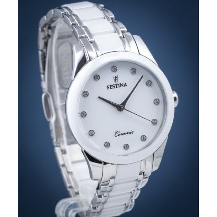 Ceas Dama, Festina, Ceramic cu Cristale Swarovski F20499/1