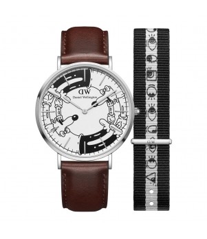 Ceas Daniel Wellington, Steven Harrington Special Edition DW00100735, Set cu Bratara suplimentara