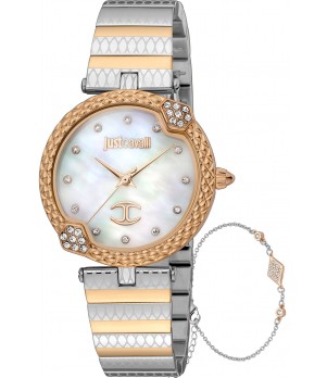 Ceas Dama, Just Cavalli, Glam Chic JC1L197M0105, Set cu Bratara