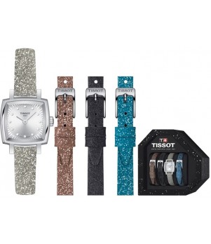 Ceas Dama, Tissot, Lovely W-Diamonds T0581091703602, Set cu 3 Bratari suplimentare