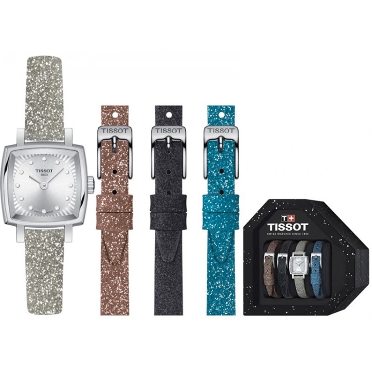 Ceas Dama, Tissot, Lovely W-Diamonds T0581091703602, Set cu 3 Bratari suplimentare