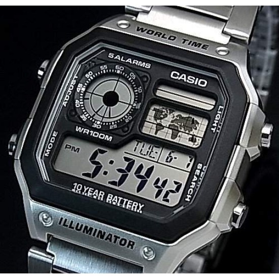 Ceas Barbati CASIO ILLUMINATOR WORLDTIME AE-1200WHD-1A Ceas Barbati CASIO ILLUMINATOR WORLDTIME AE-1200WHD-1A