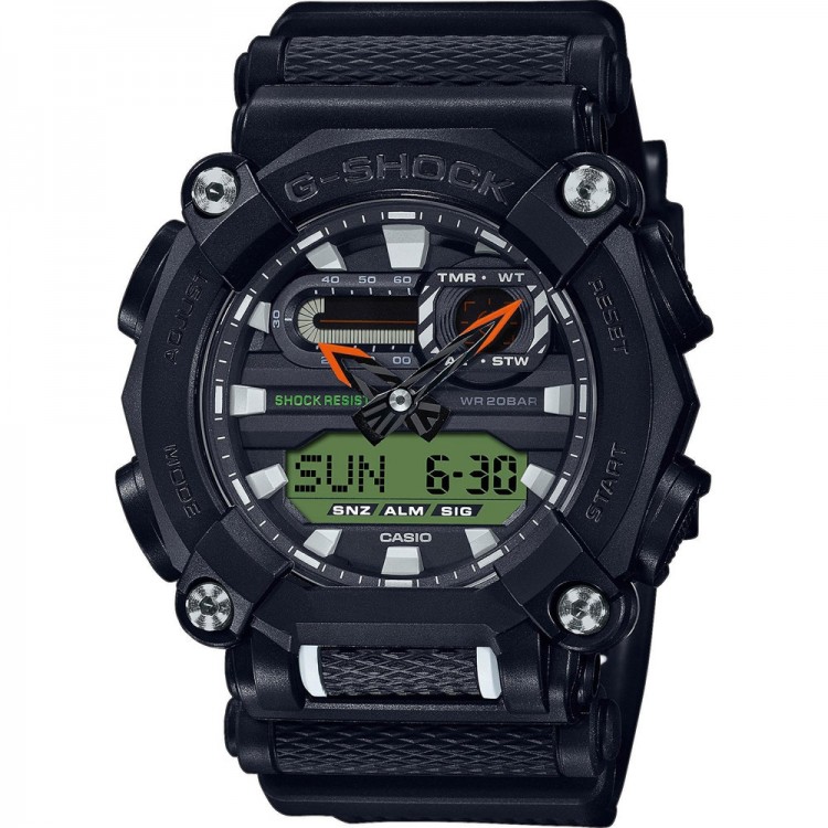 Ceas Barbati, Casio G-Shock, Classic GA-9 GA-900E-1A3ER, Set cu Bratara suplimentara