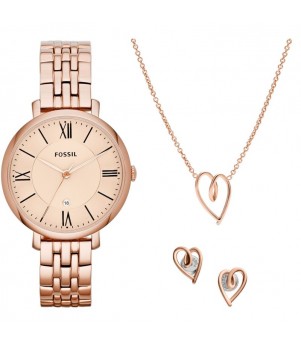 Ceas Dama, Fossil, Jacqueline ES5252SET, Set cu Lantisor si Cercei