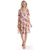 Rochie cu Volane Dama V278, Crem cu Imprimeu Floral