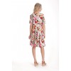 Rochie cu Volane Dama V278, Crem cu Imprimeu Floral