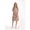 Rochie cu Volane Dama V278, Crem cu Imprimeu Floral