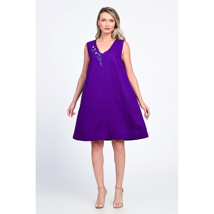 Rochie Dama, Eranthe, V-Neckline, cu Pictura Realizata Manual V340