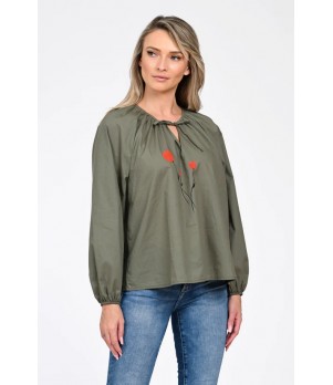 Bluza Dama, Eranthe, Boho, stil IE cu Pictura Realizata Manual V357A