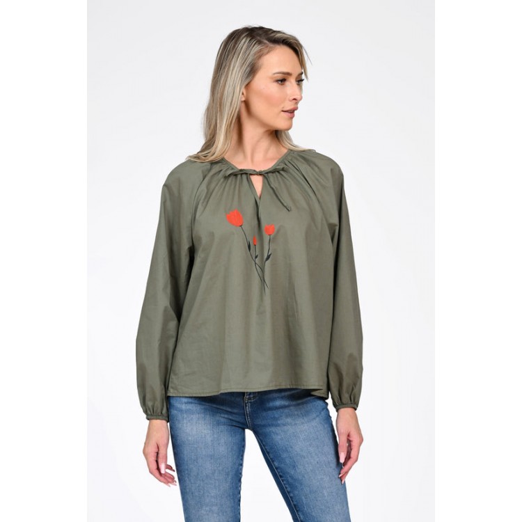 Bluza Dama, Eranthe, Boho, stil IE cu Pictura Realizata Manual V357A