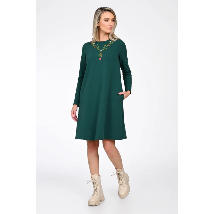 Rochie Dama, Eranthe, A-Line, cu Pictura Realizata Manual V363A