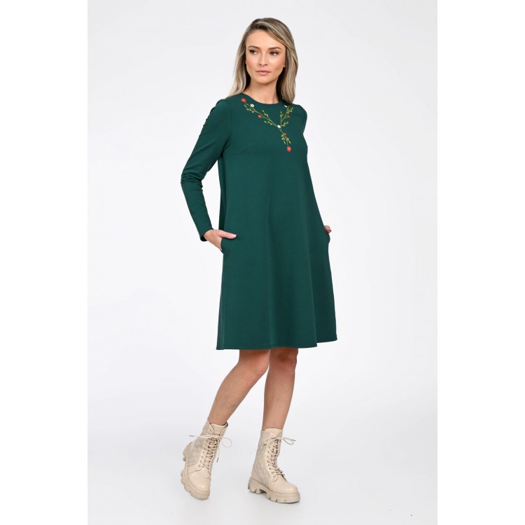 Rochie Dama, Eranthe, A-Line, cu Pictura Realizata Manual V363A