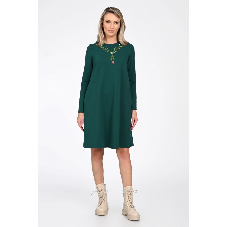 Rochie Dama, Eranthe, A-Line, cu Pictura Realizata Manual V363A