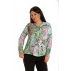 Bluza Dama, Asimetrica, Verde cu imprimeu si Funda