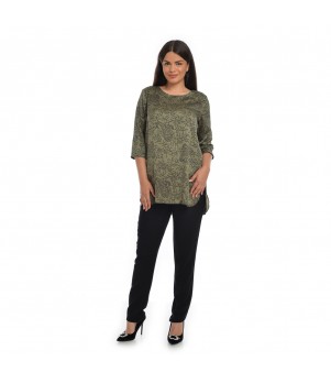 Tunica Dama, Verde cu imprimeu paisley