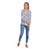 Bluza Dama, Alb Bleumarin Ampla cu model Bluza Dama, Alb Bleumarin Ampla cu model