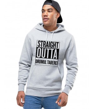 Hanorac Barbati Gri - Straight Outta Drumul Taberei