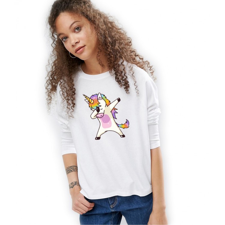 Bluza dama alba Cool Unicorn Bluza dama alba Cool Unicorn