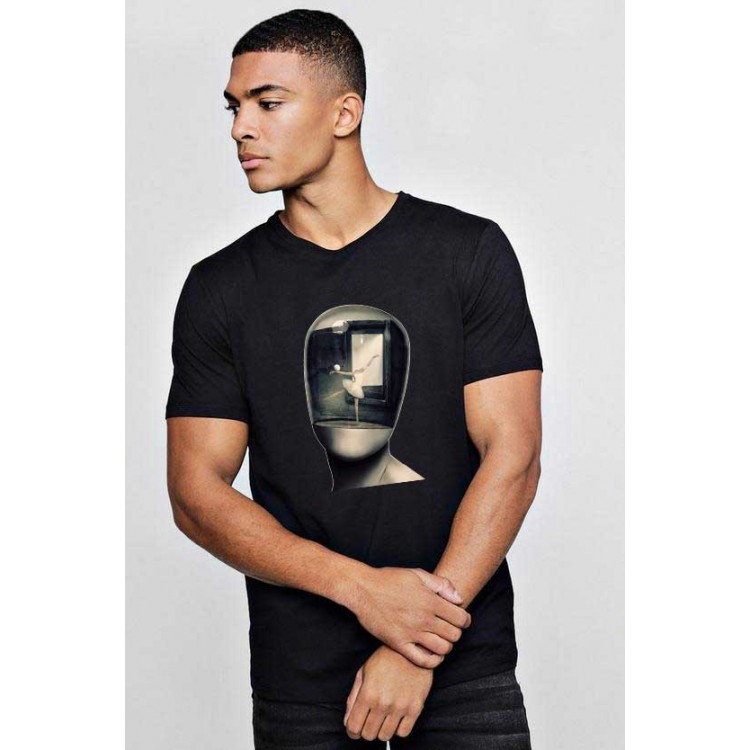 Tricou barbati negru - Dali - Globul Tricou barbati negru - Dali - Globul