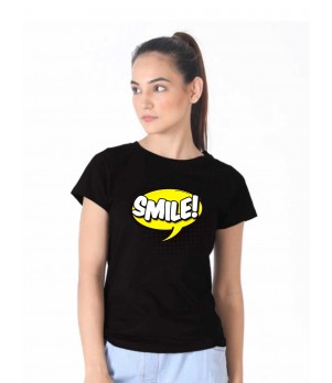 Tricou dama negru - Smile