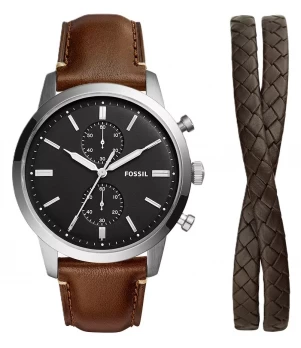 Ceas Barbati, Fossil, Townsman FS5967SET, Set cu Bratara